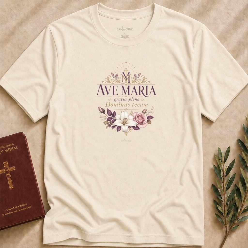 Ave Maria Latin Prayer T-shirt - 44950521548947299131