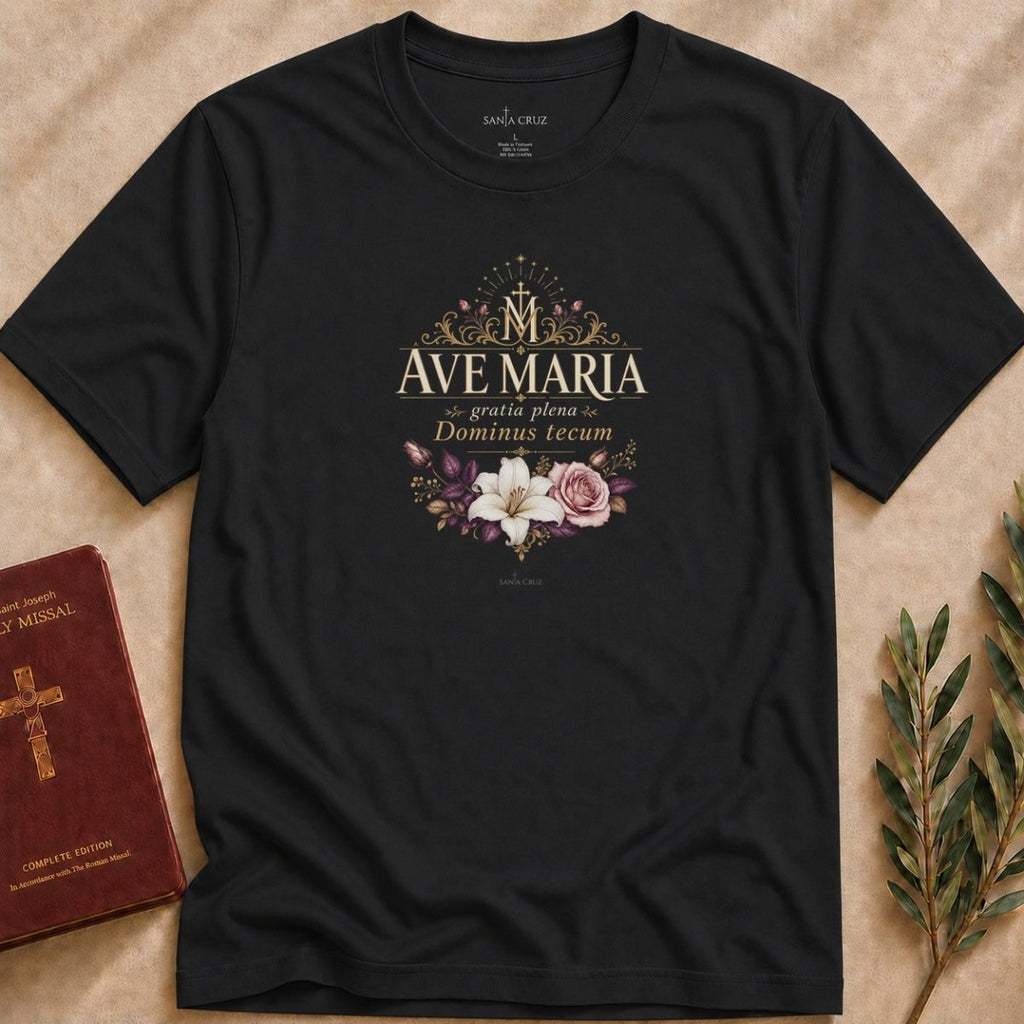 Ave Maria Latin Prayer T-shirt - 96287068894855673491