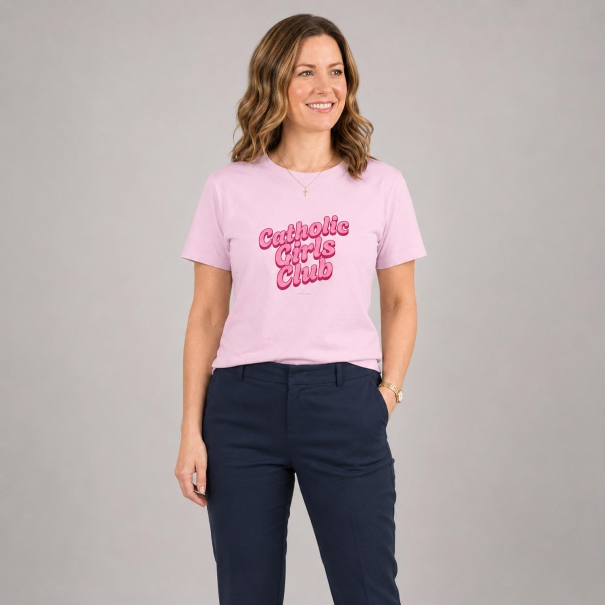 Catholic Girls Club Script T-shirt - 96354066611930957760