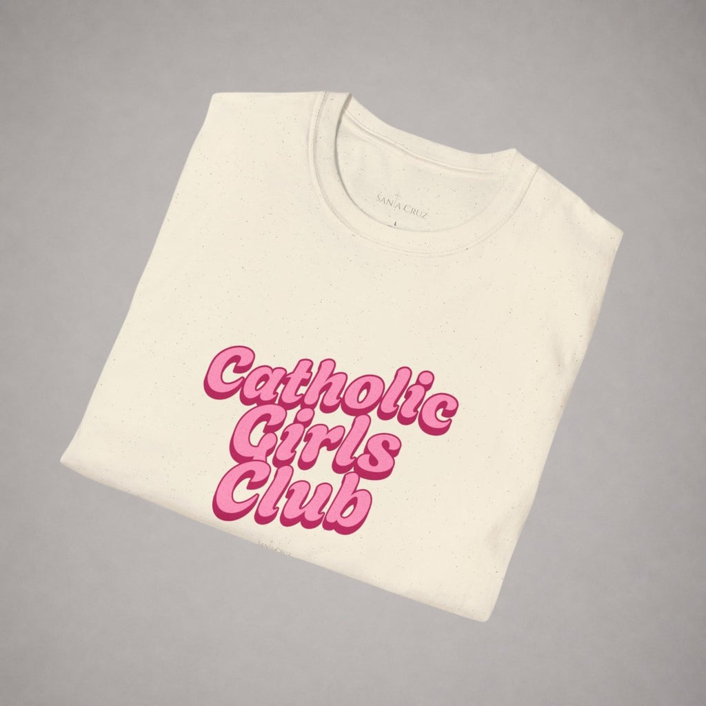 Catholic Girls Club Script T-shirt - 14331081895013083745