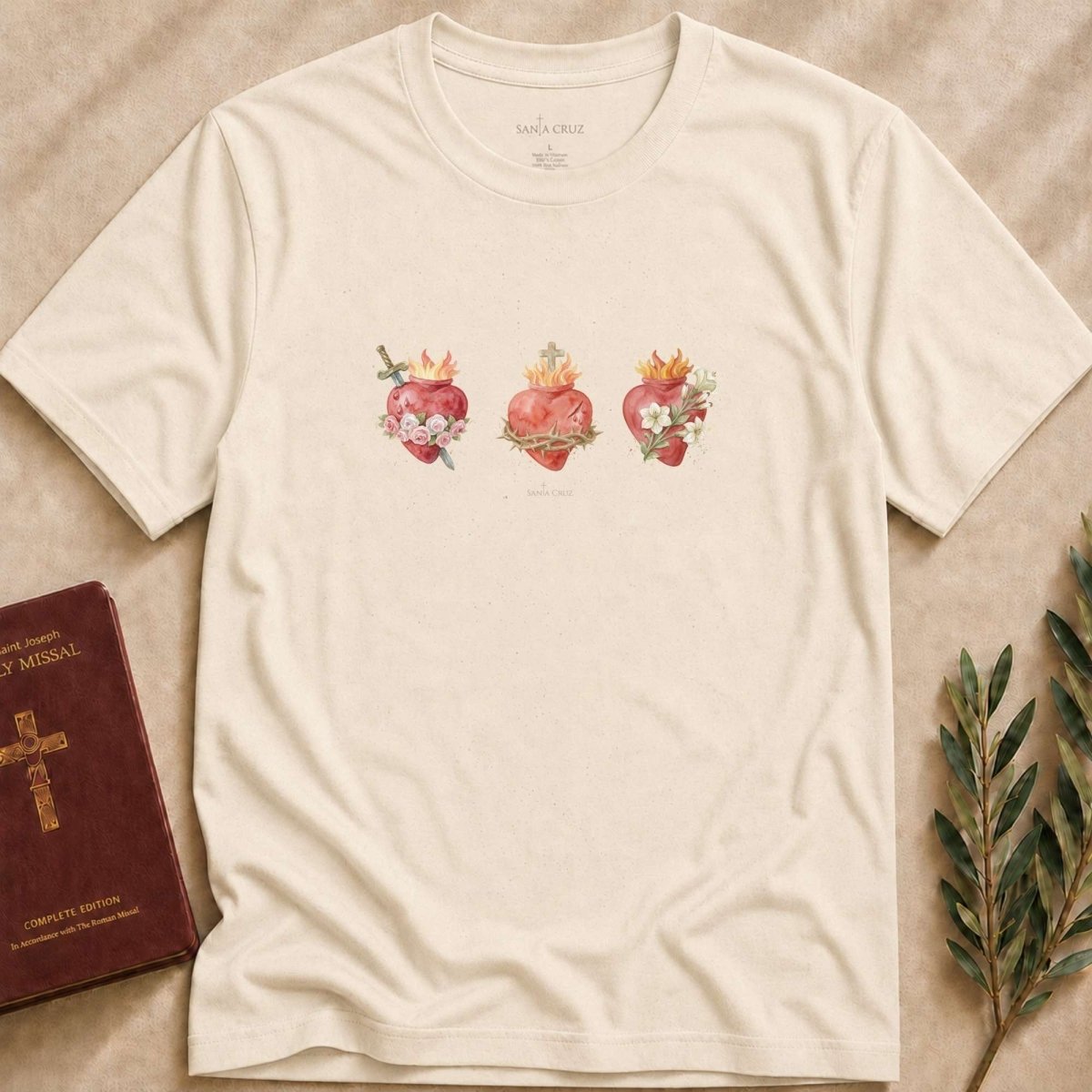 Holy Family Hearts T-Shirt - 15695341539233839995