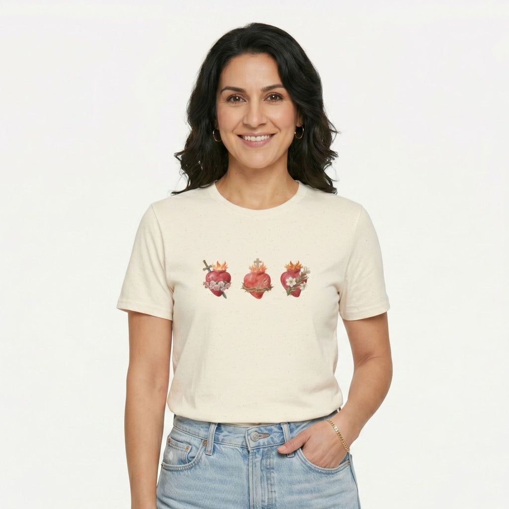 Holy Family Hearts T-Shirt - 15695341539233839995