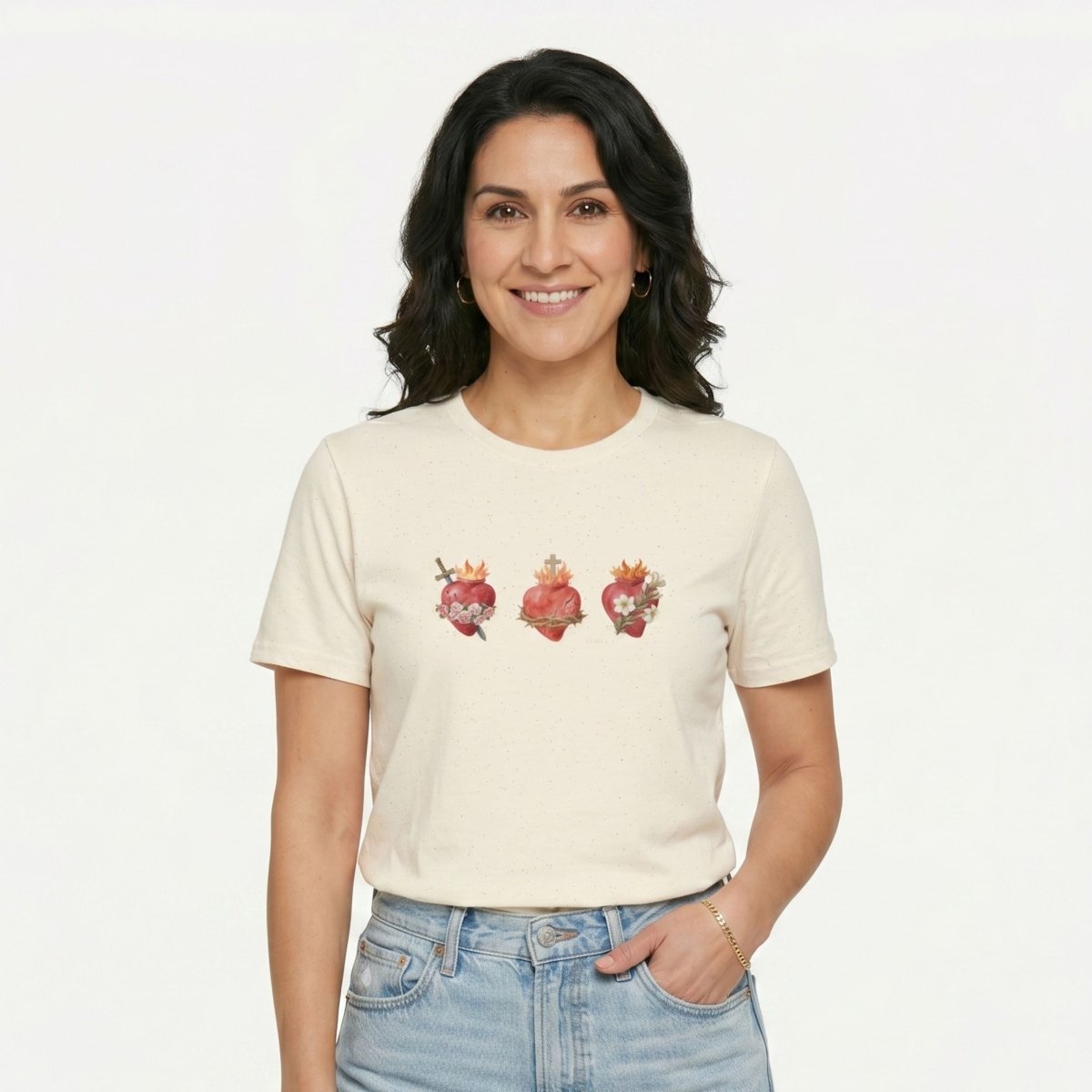 Holy Family Hearts T-Shirt - 15695341539233839995