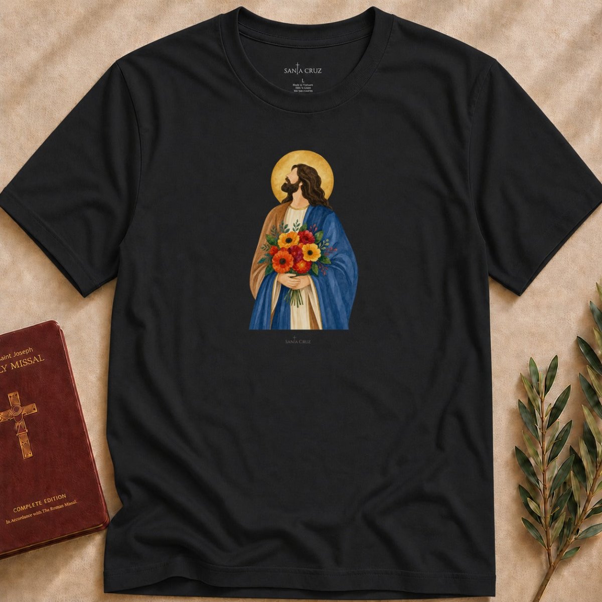 Jesus Christ - Flowers of Grace T-shirt - 14426683738190148226