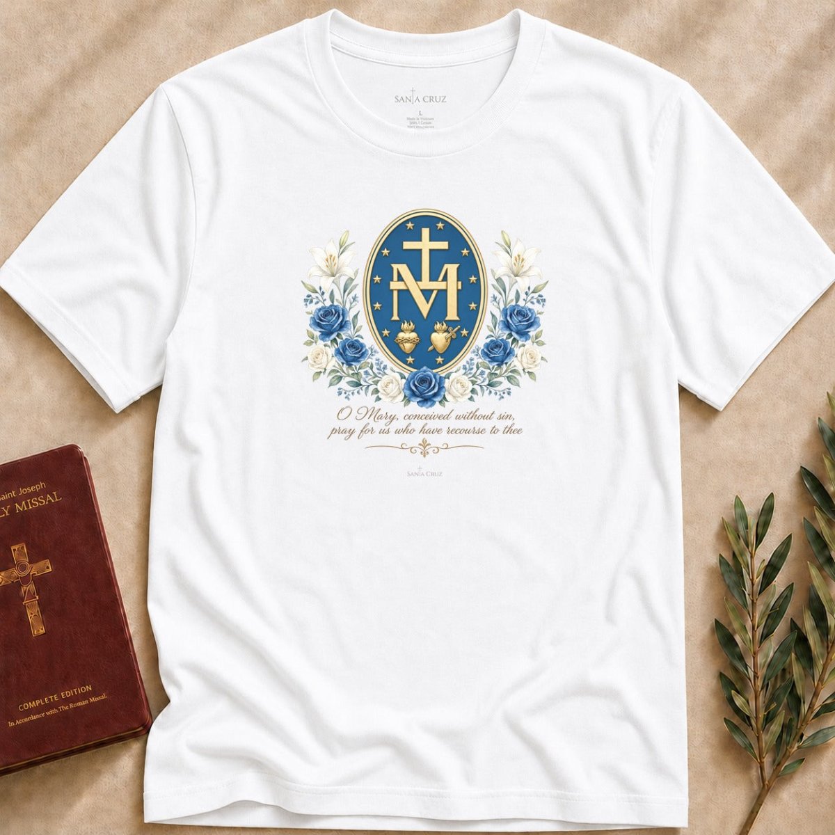Miraculous Medal Conceived Without Sin T-shirt - 19937117592225006914