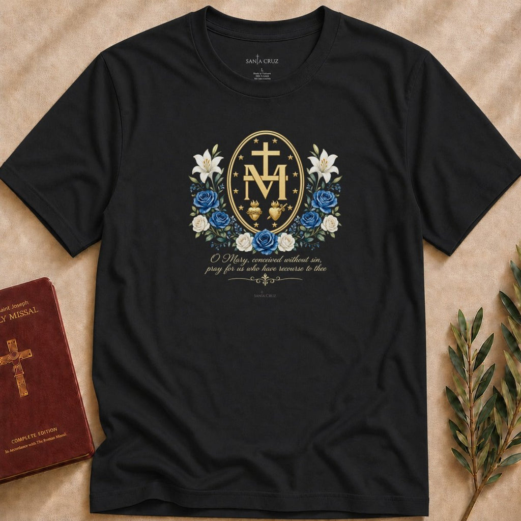 Miraculous Medal Conceived Without Sin T-shirt - 52197292761837318357