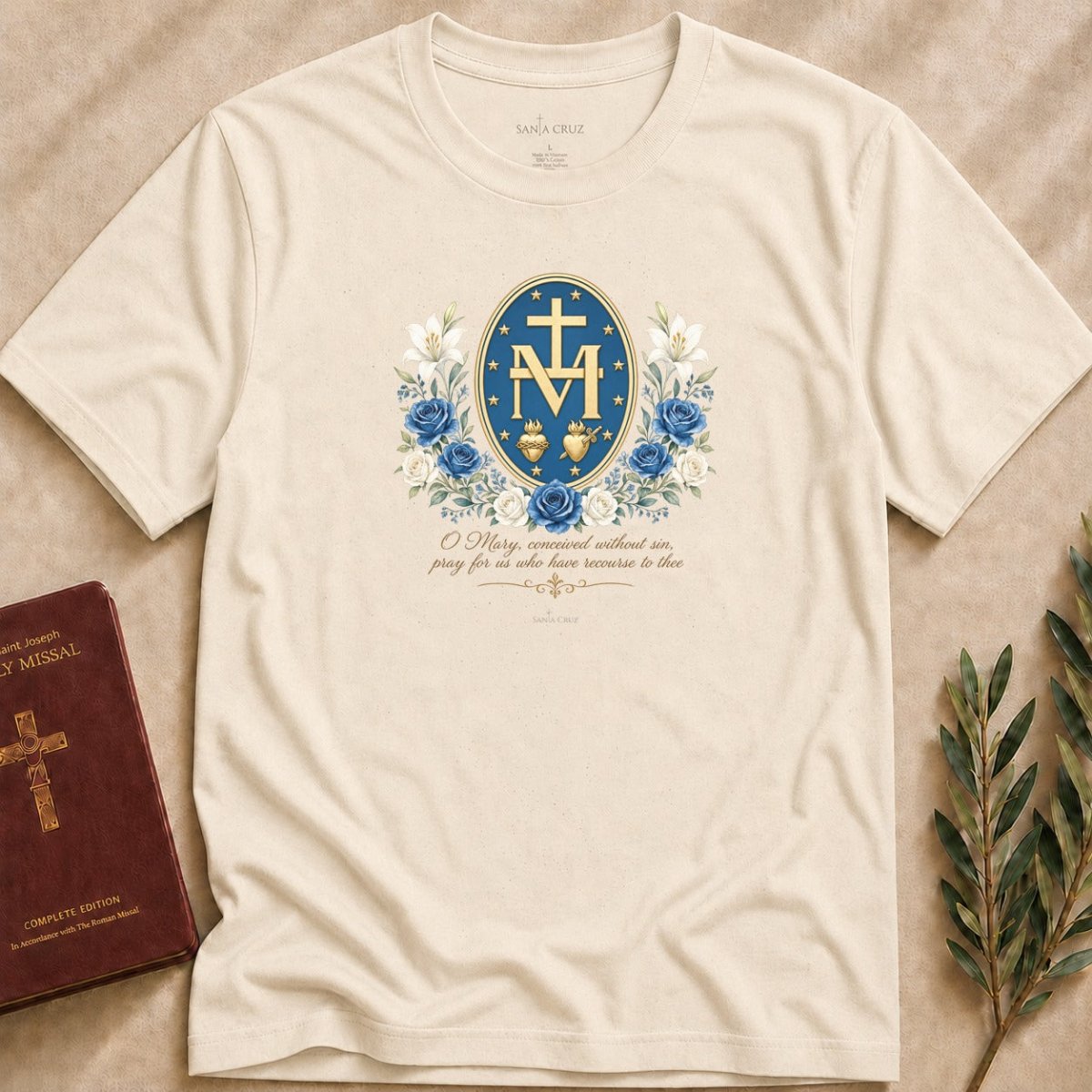 Miraculous Medal Conceived Without Sin T-shirt - 14263761947020914601