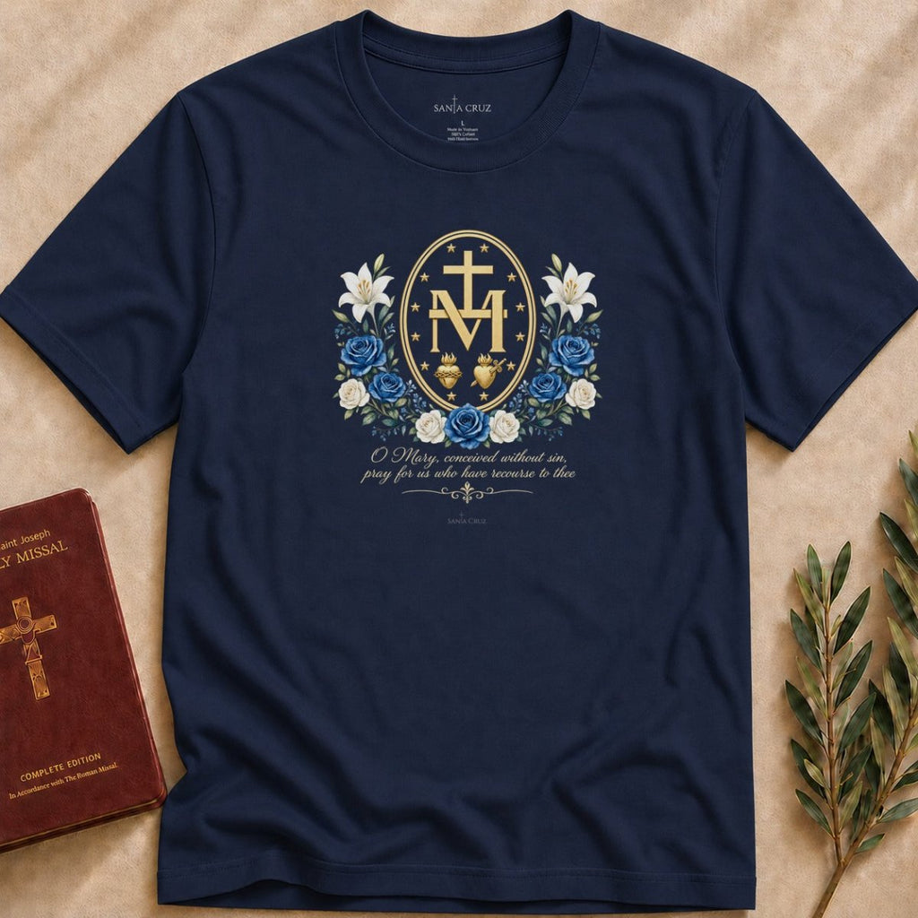 Miraculous Medal Conceived Without Sin T-shirt - 42212361148018134098