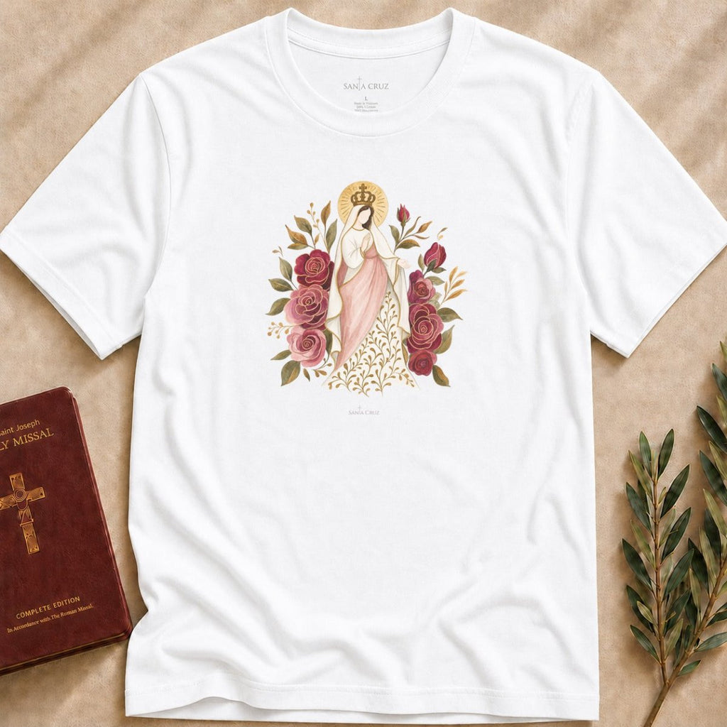 Our Lady of Caravaggio - Roses of Devotion T-shirt - 30873916411164021804