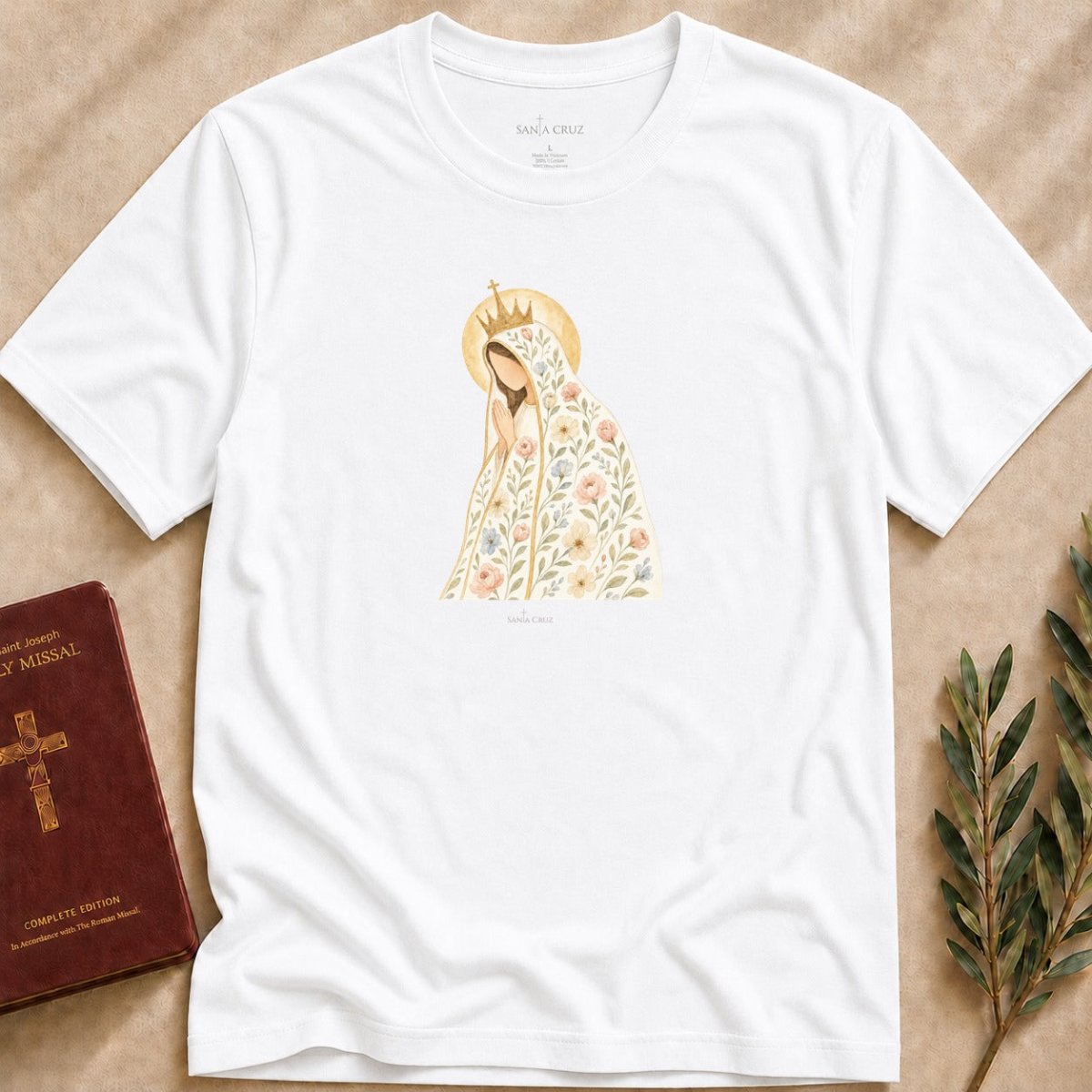 Our Lady of Fátima - Blossoming Mantle T-shirt - 27926103921534152481