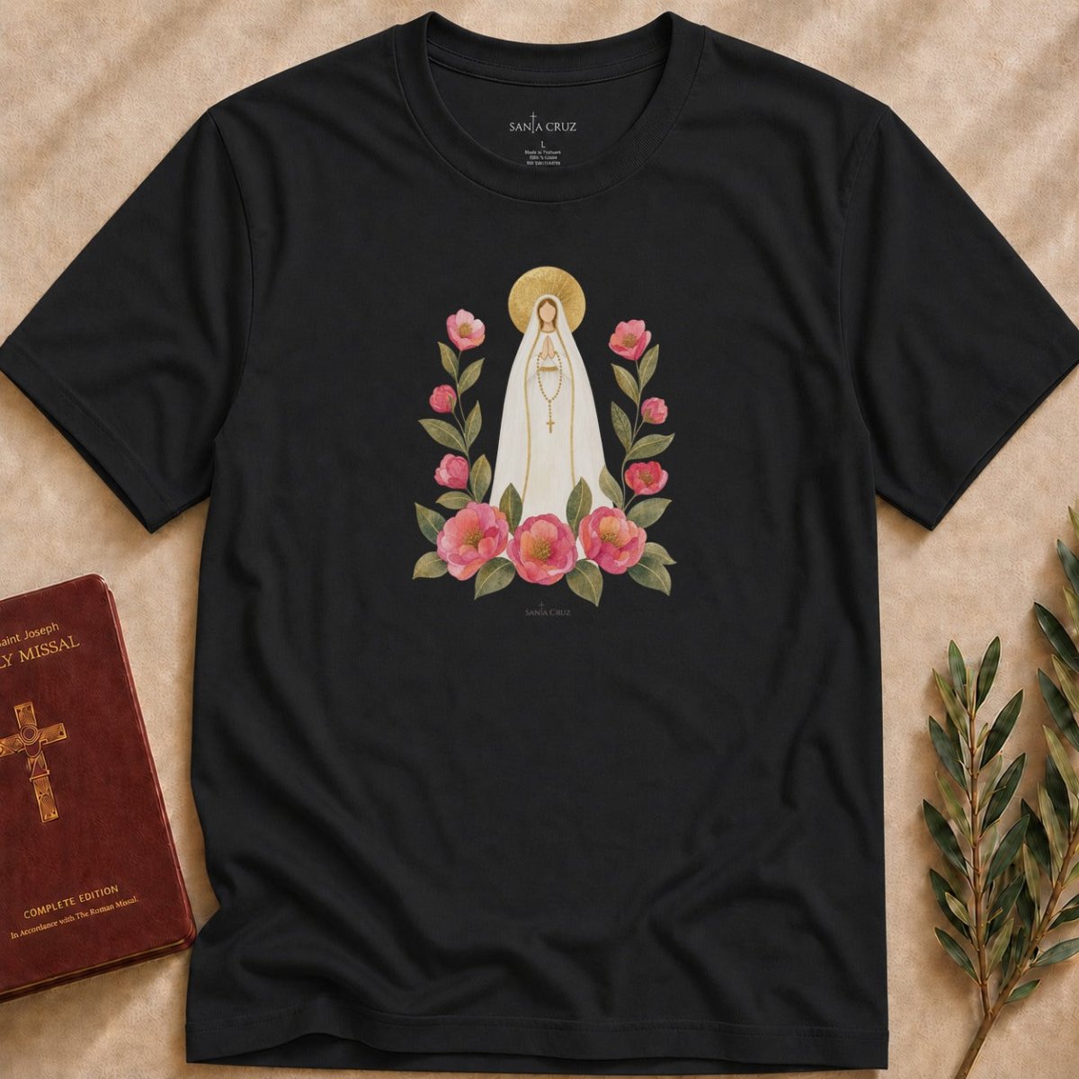 Our Lady of Fátima - Peony Garden T-shirt - 10043558082448007278