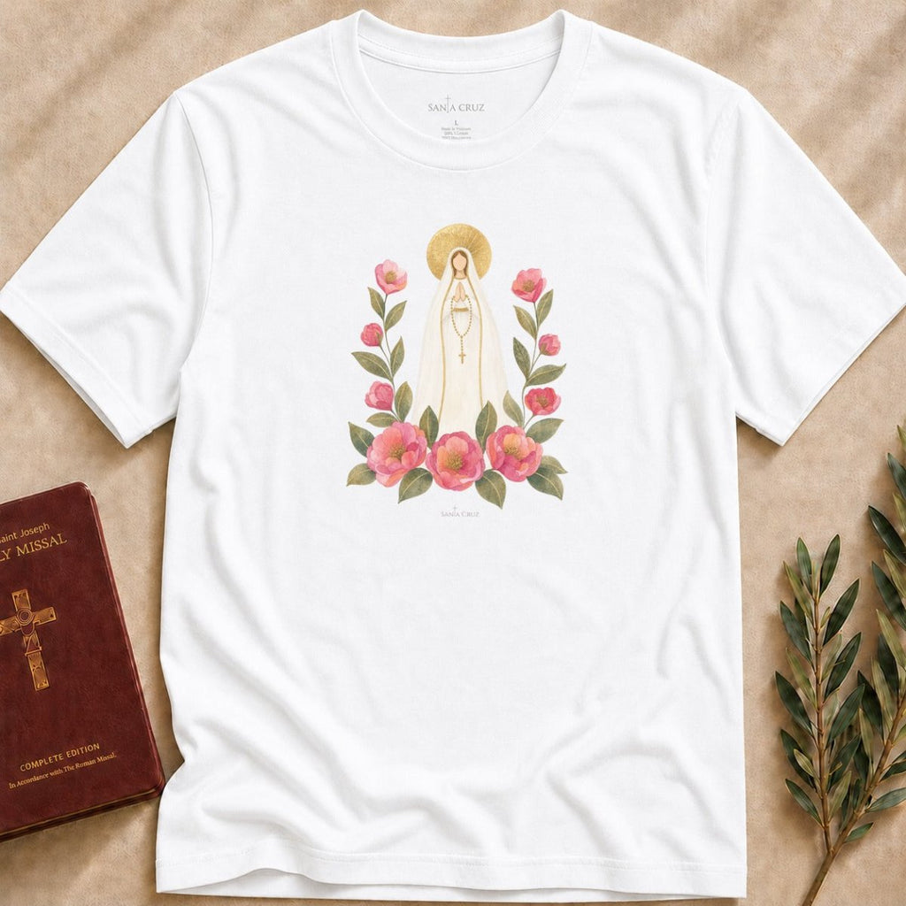 Our Lady of Fátima - Peony Garden T-shirt - 10214432496101422115