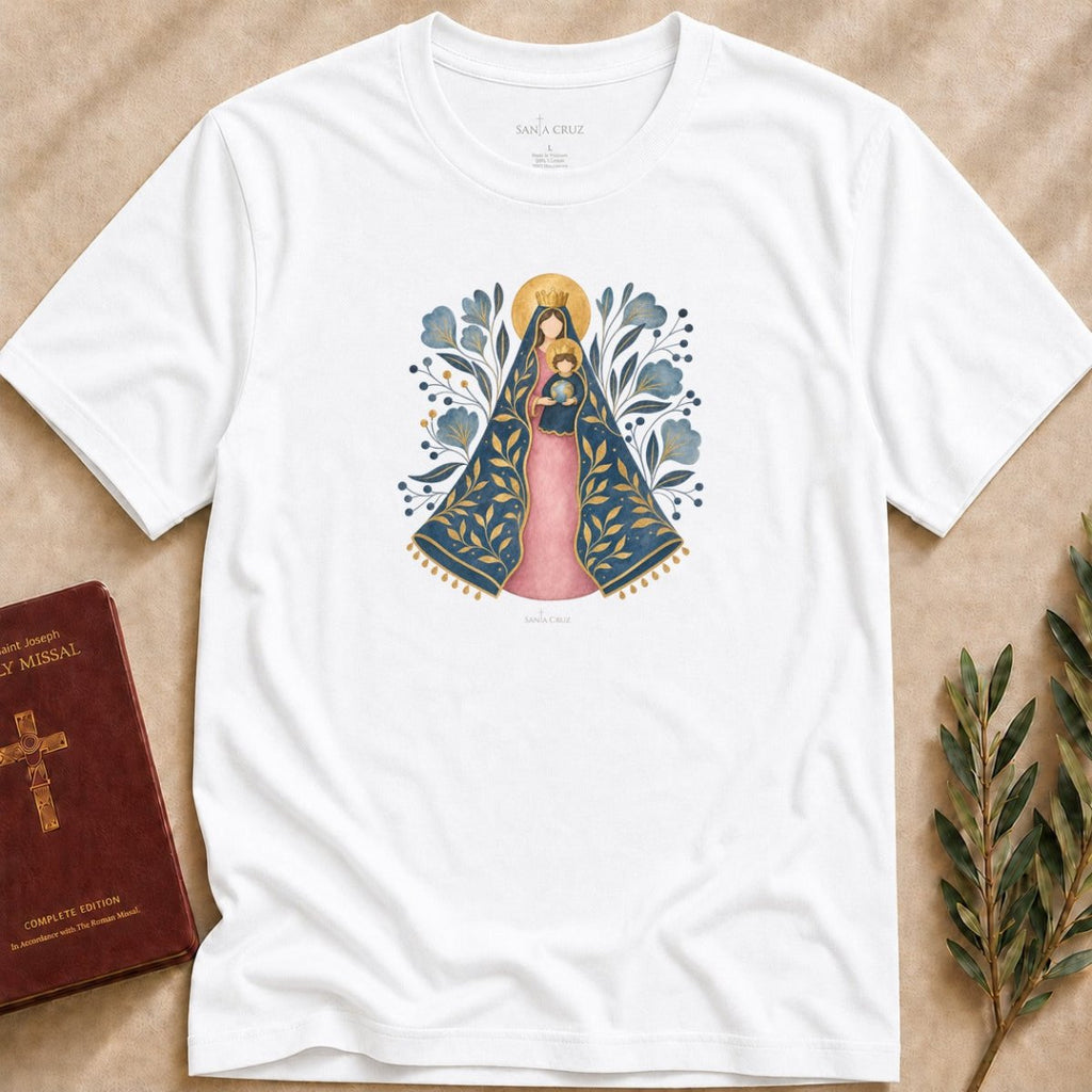 Our Lady of Nazareth - Golden Mantle T-shirt - 13547439555766474302