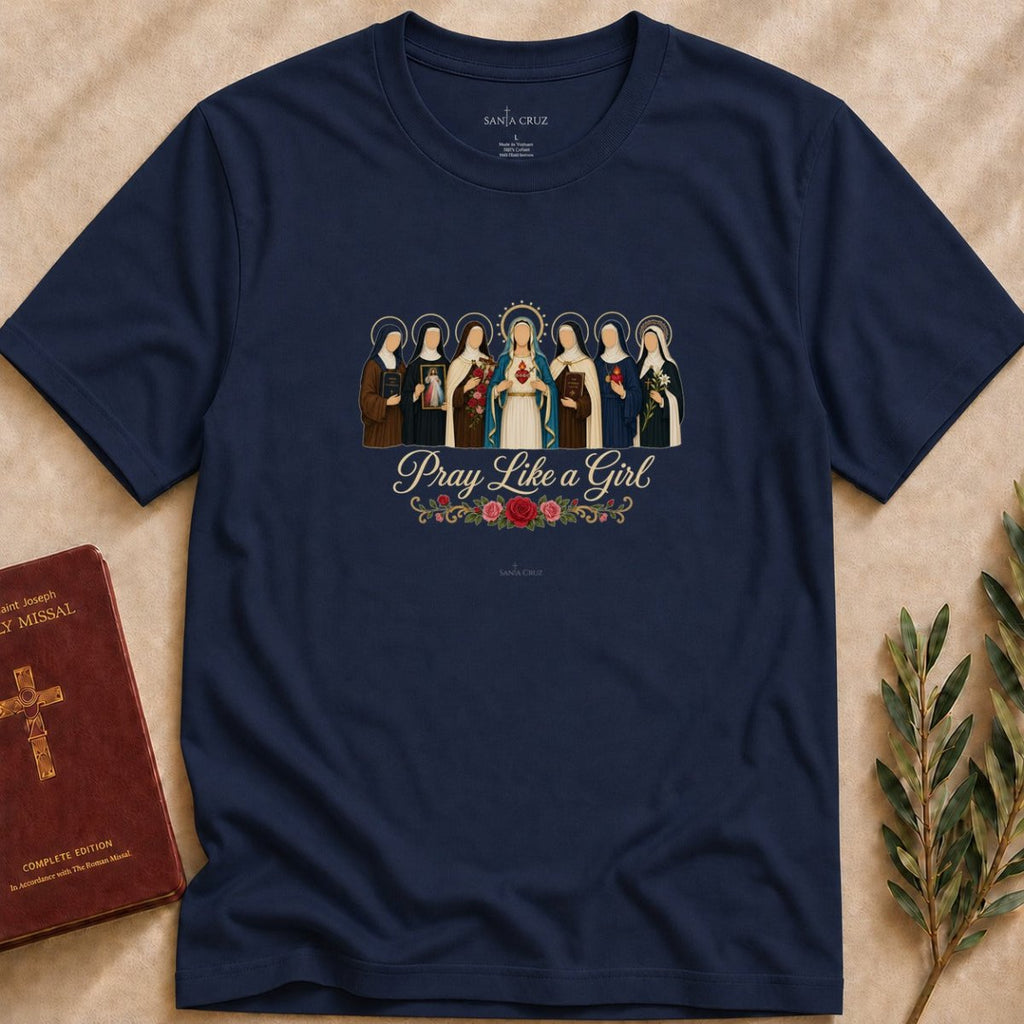 Pray Like a Girl Saints T-shirt - 22008878412470315189