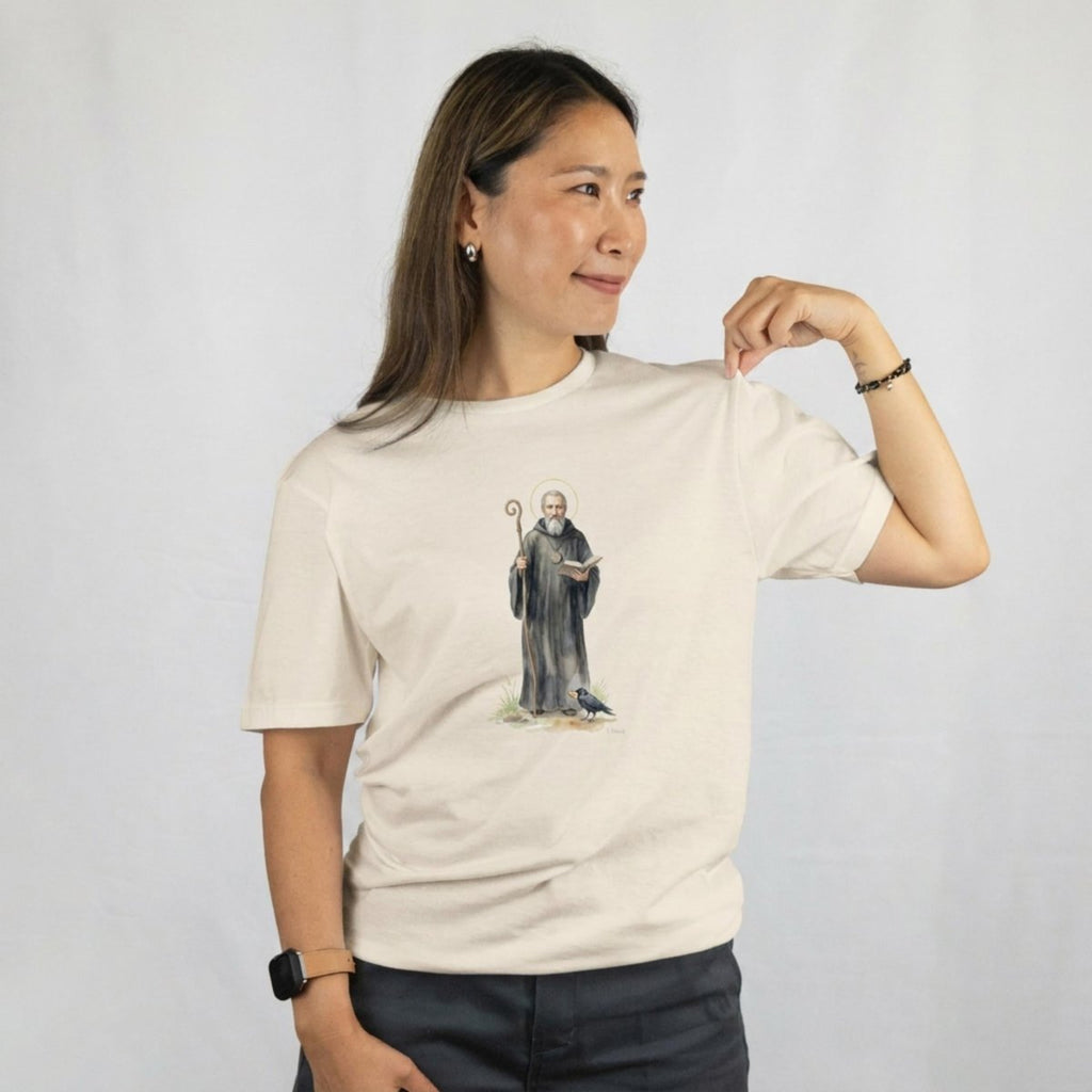 Saint Benedict - Shield of Faith T-Shirt - 26157538902844333659