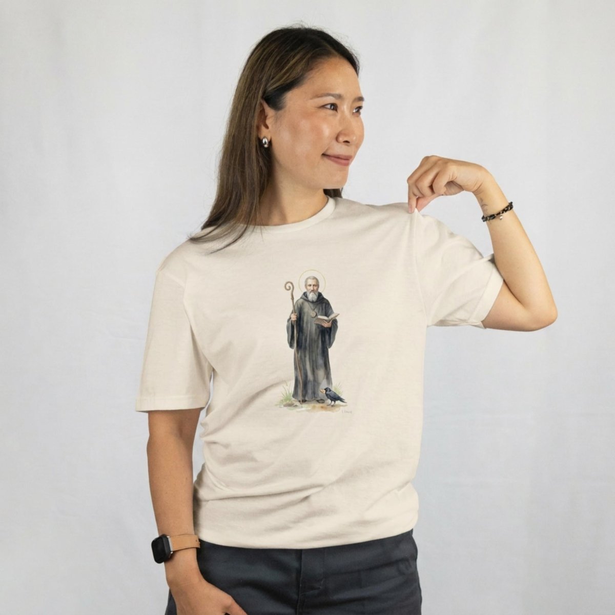 Saint Benedict - Shield of Faith T-Shirt - 26157538902844333659