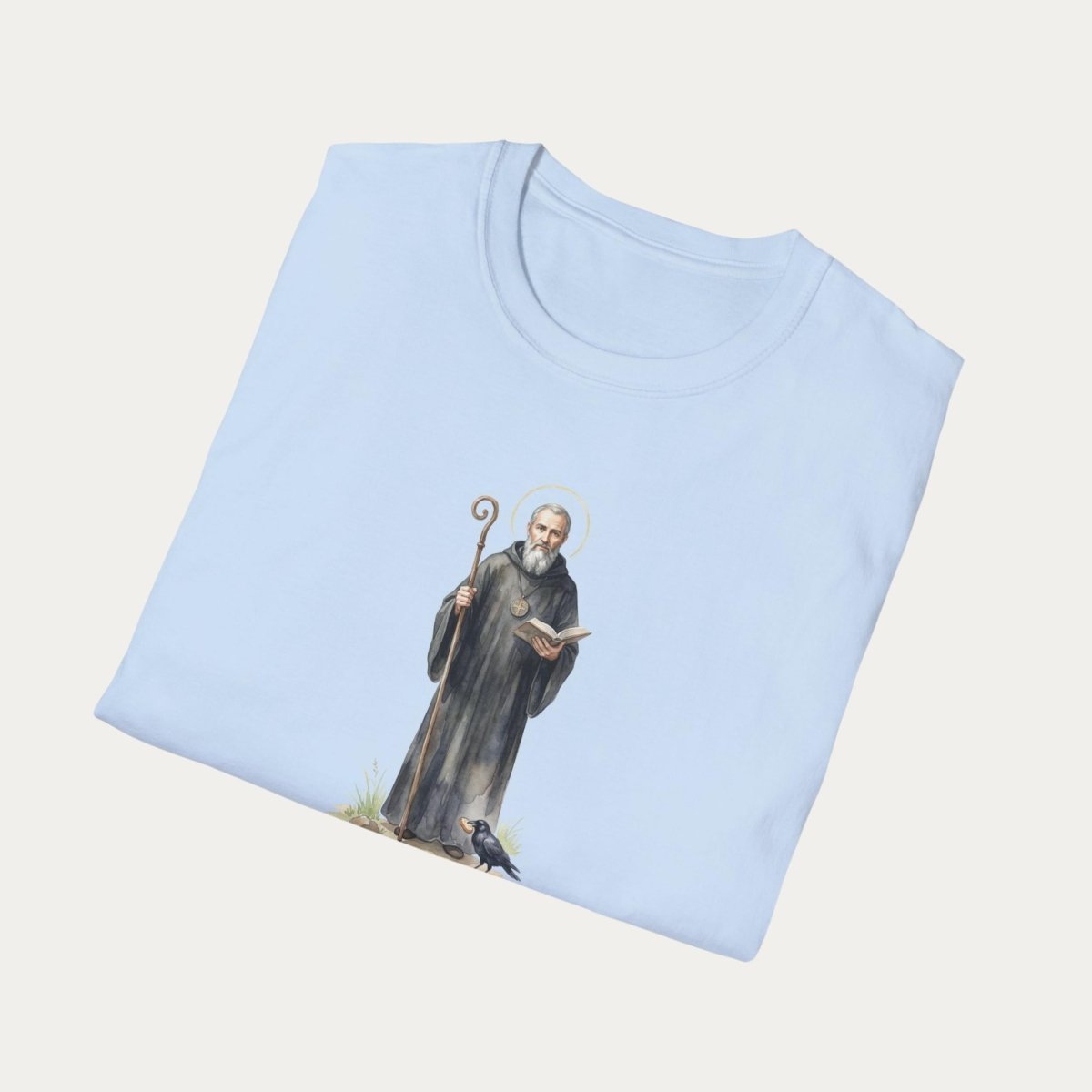 Saint Benedict - Shield of Faith T-Shirt - 16575865204640474458