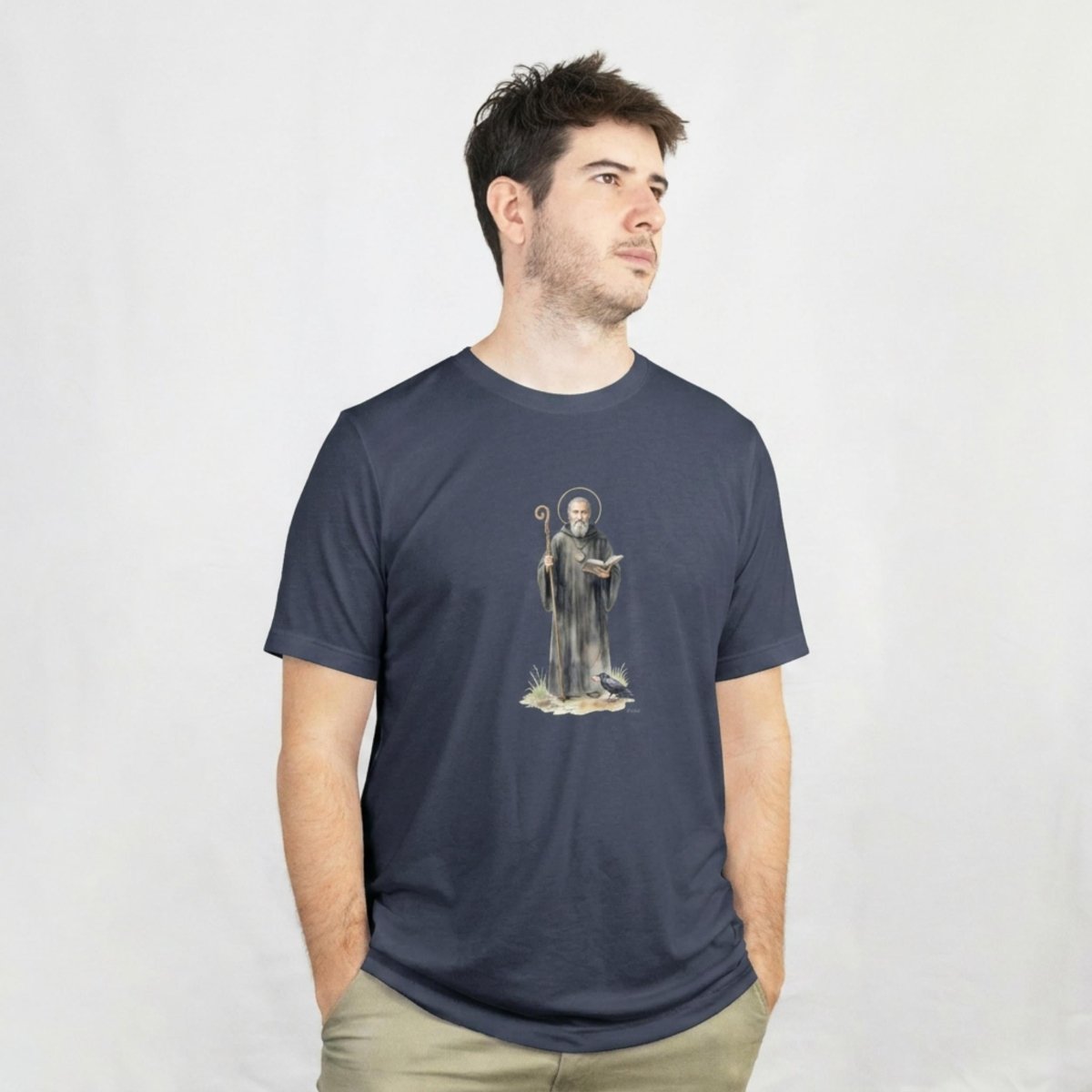 Saint Benedict - Shield of Faith T-Shirt - 29859244657219117672
