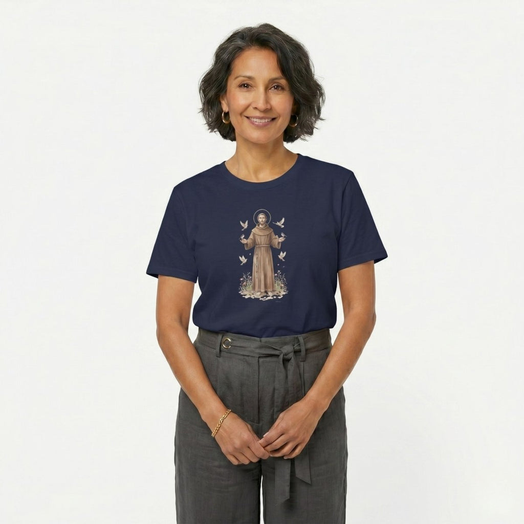 Saint Francis of Assisi - Sacred Simplicity T-Shirt - 33202100198555730835