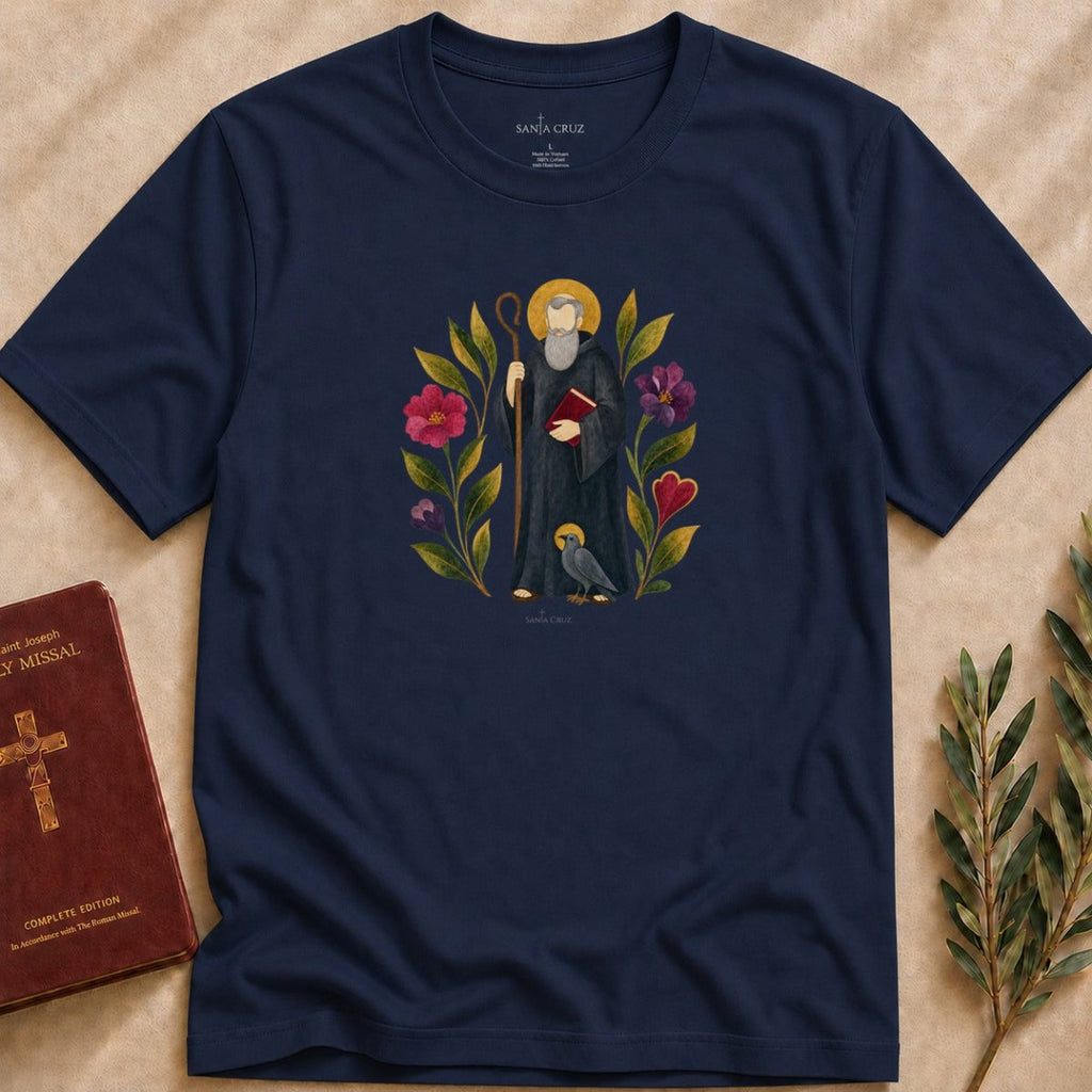 St. Benedict - The Raven and the Cross T-shirt - 21380404842290927363