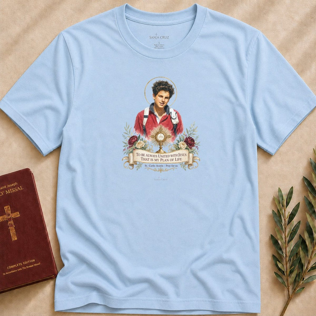 St. Carlo Acutis Eucharist T-shirt - 12340121101637234516
