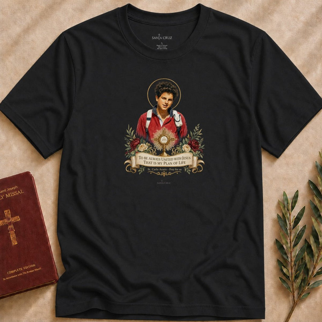 St. Carlo Acutis Eucharist T-shirt - 26348692487914806746