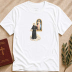St. Faustina Kowalska - Messenger of Mercy T-shirt — Catholic t-shirt for women | Santa Cruz — photo 4