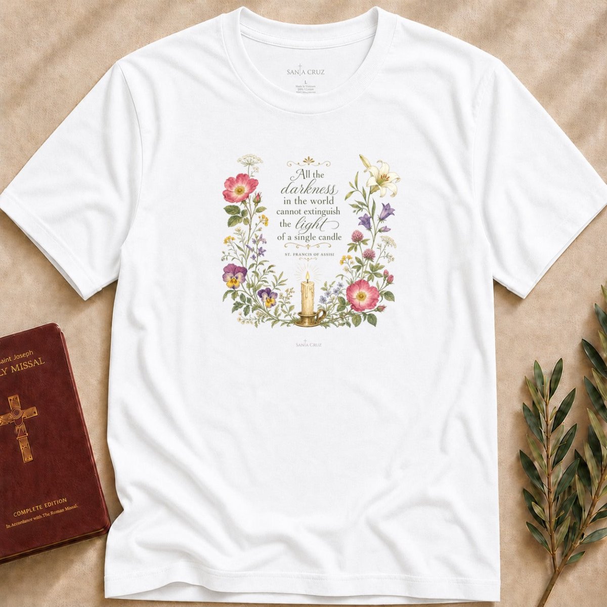 St. Francis of Assisi - Light of a Candle T-shirt - 27333608263609801350