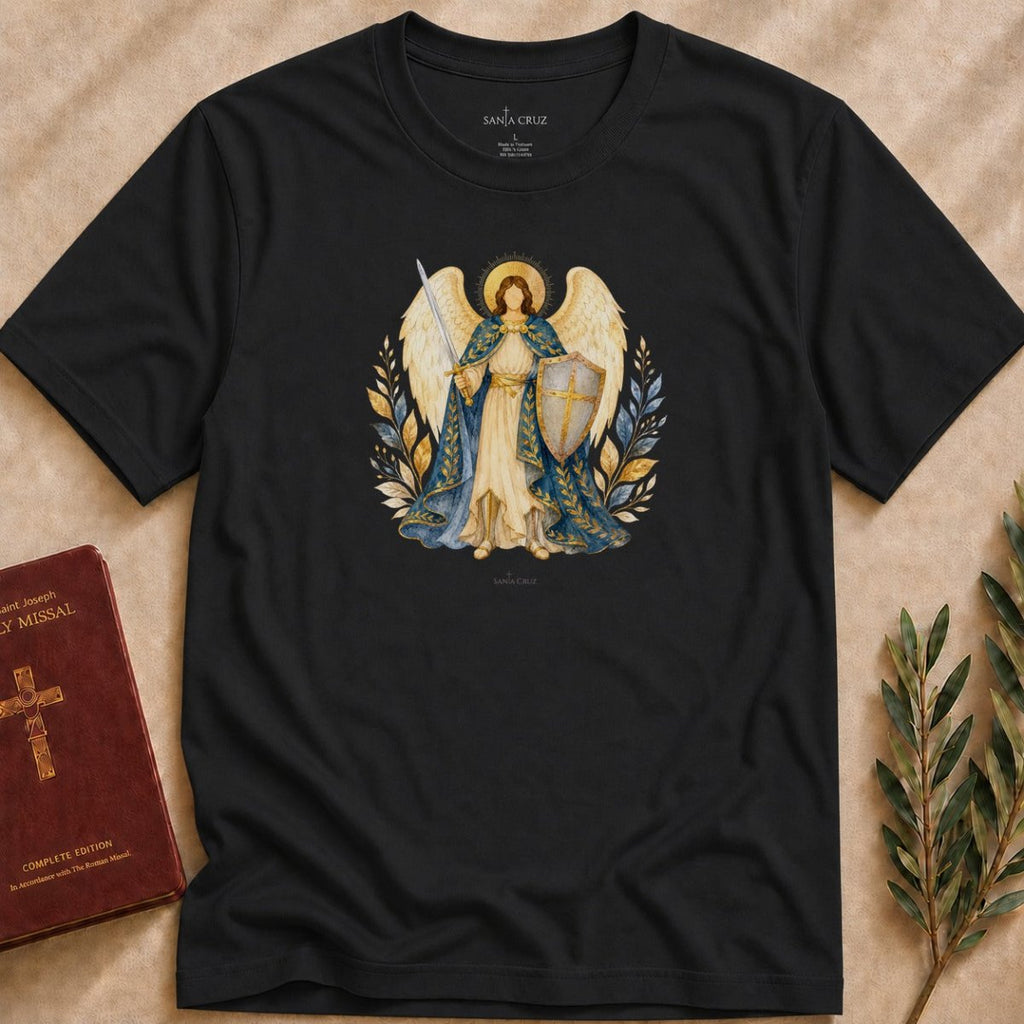 St. Michael the Archangel - Sword and Shield T-shirt - 17767426296235230251