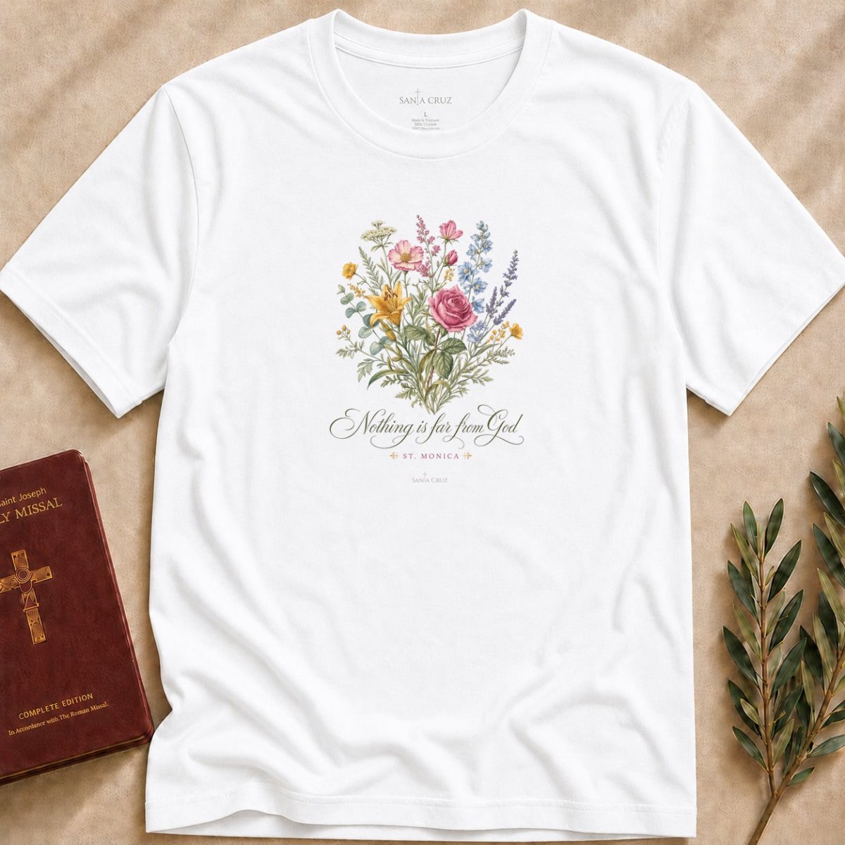 St. Monica - Nothing Is Far From God T-shirt - 80155345252597793251