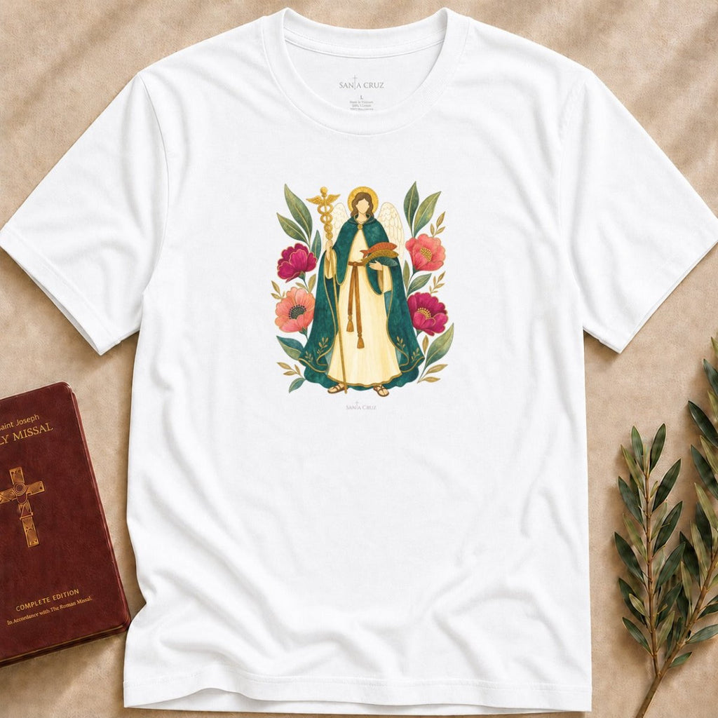 St. Raphael the Archangel - Healing Companion T-shirt - 30018153214505898432