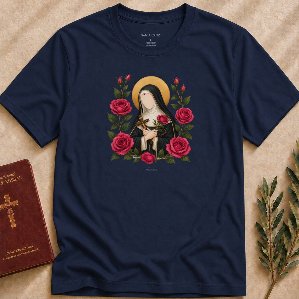 St. Rita of Cascia - Rose of the Impossible T-shirt - 19056772657090399618