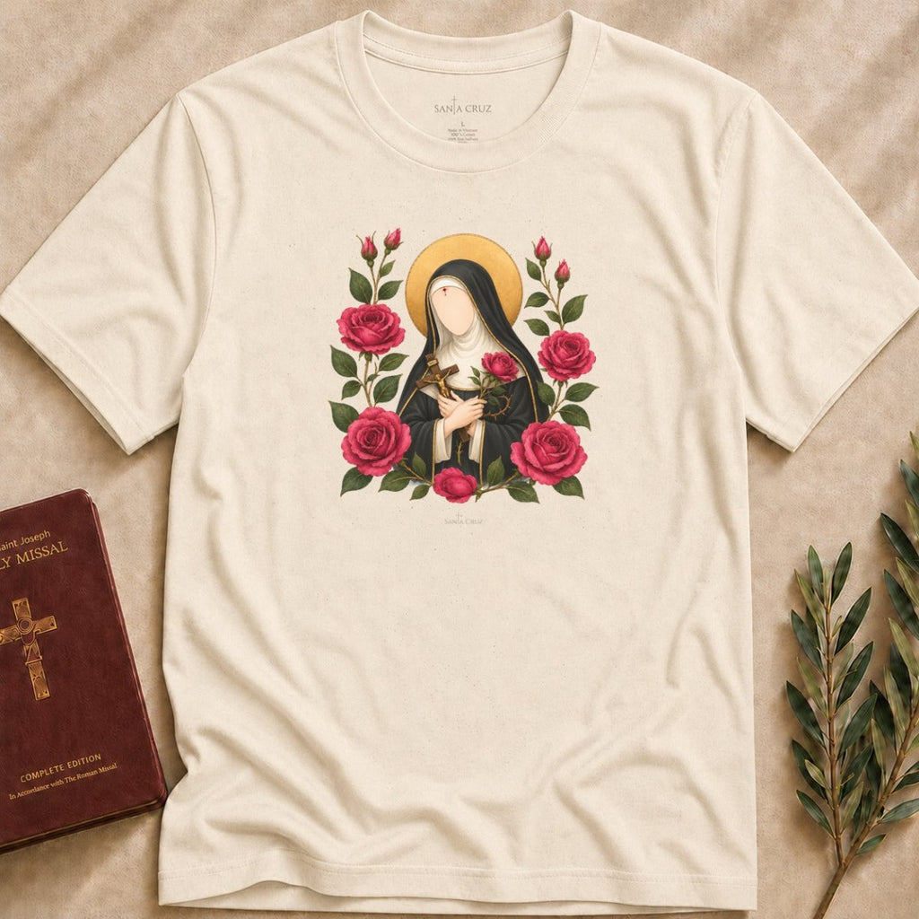 St. Rita of Cascia - Rose of the Impossible T-shirt - 28857444288141584661