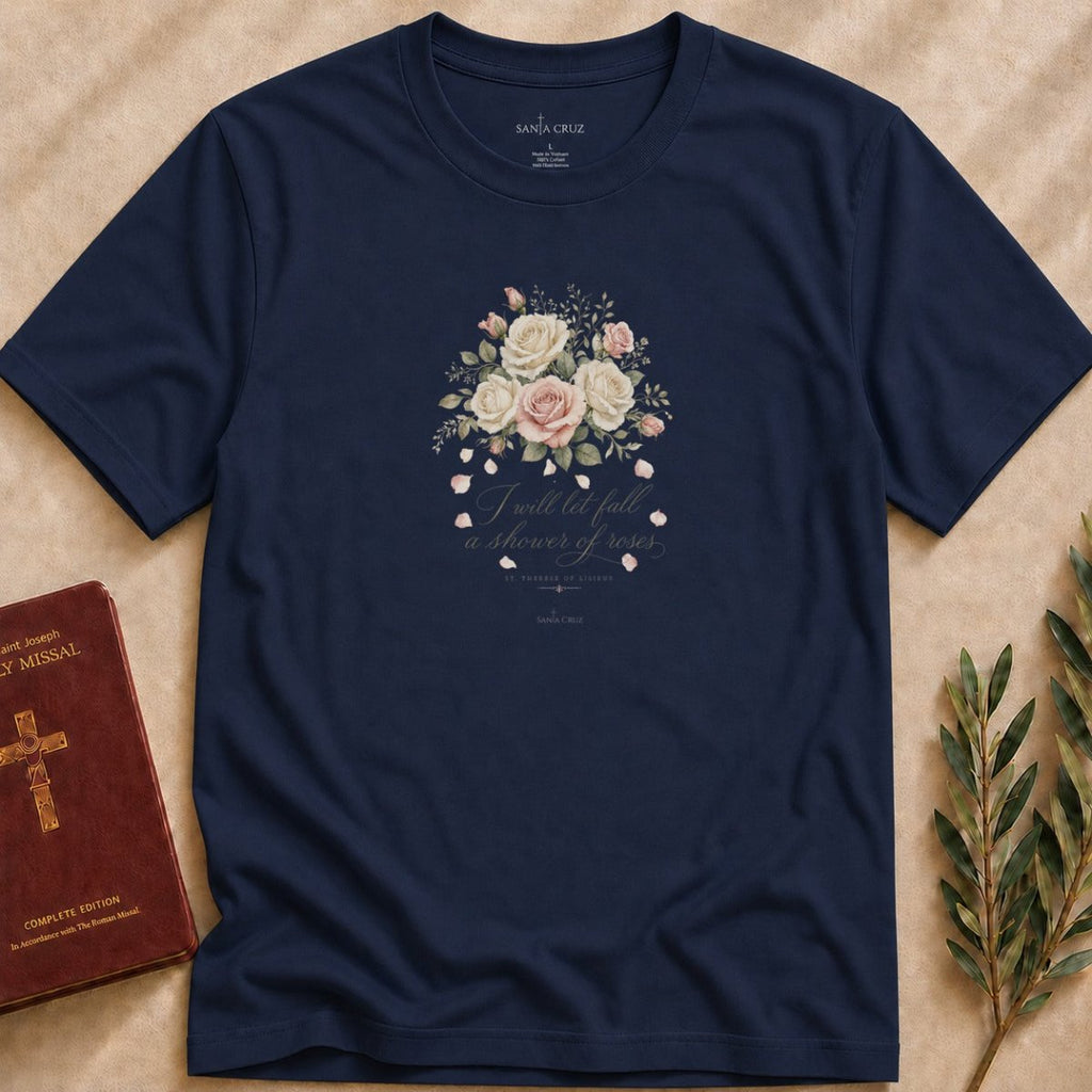 Thérèse of Lisieux - Shower of Roses T-shirt - 18650785505766337286