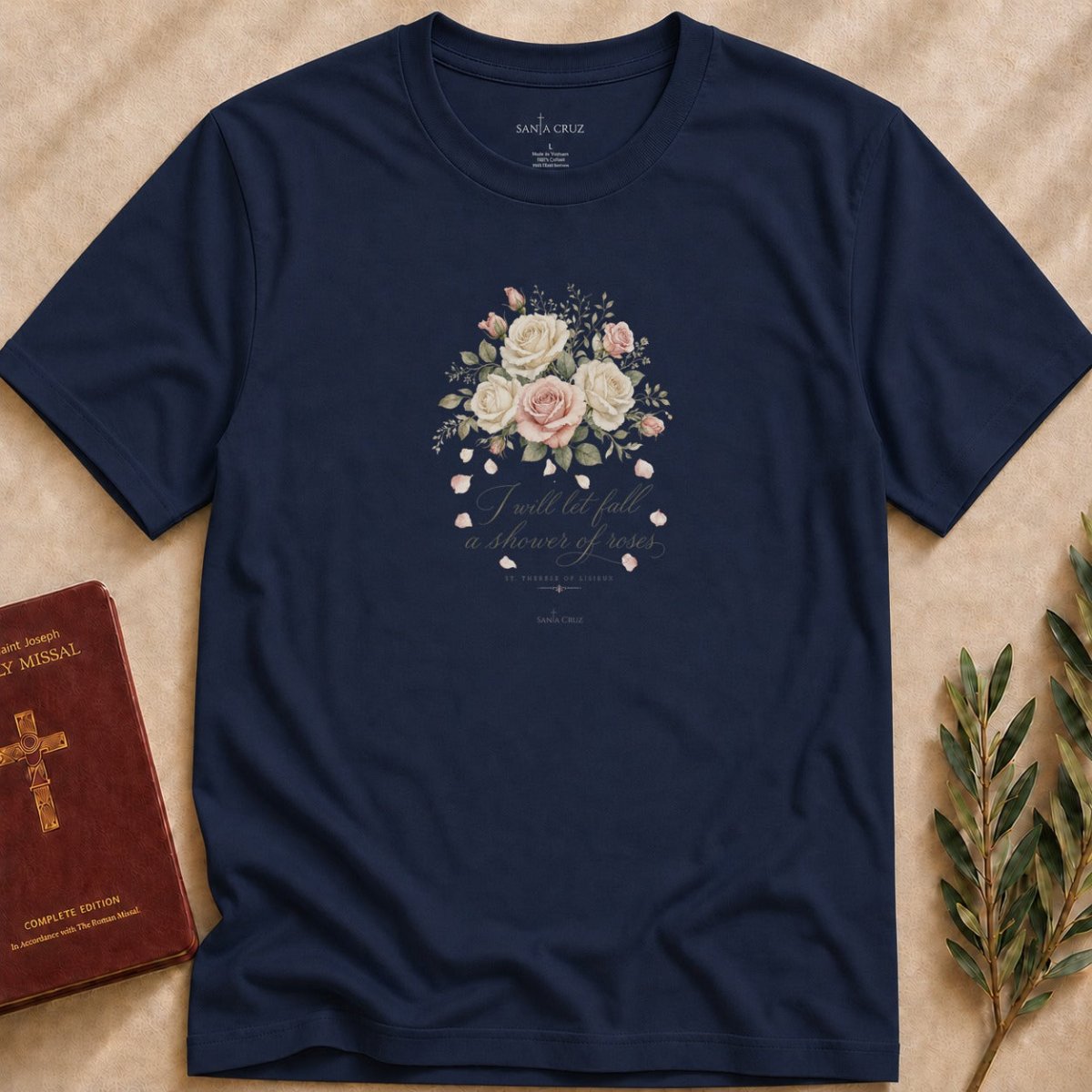 Thérèse of Lisieux - Shower of Roses T-shirt - 18650785505766337286