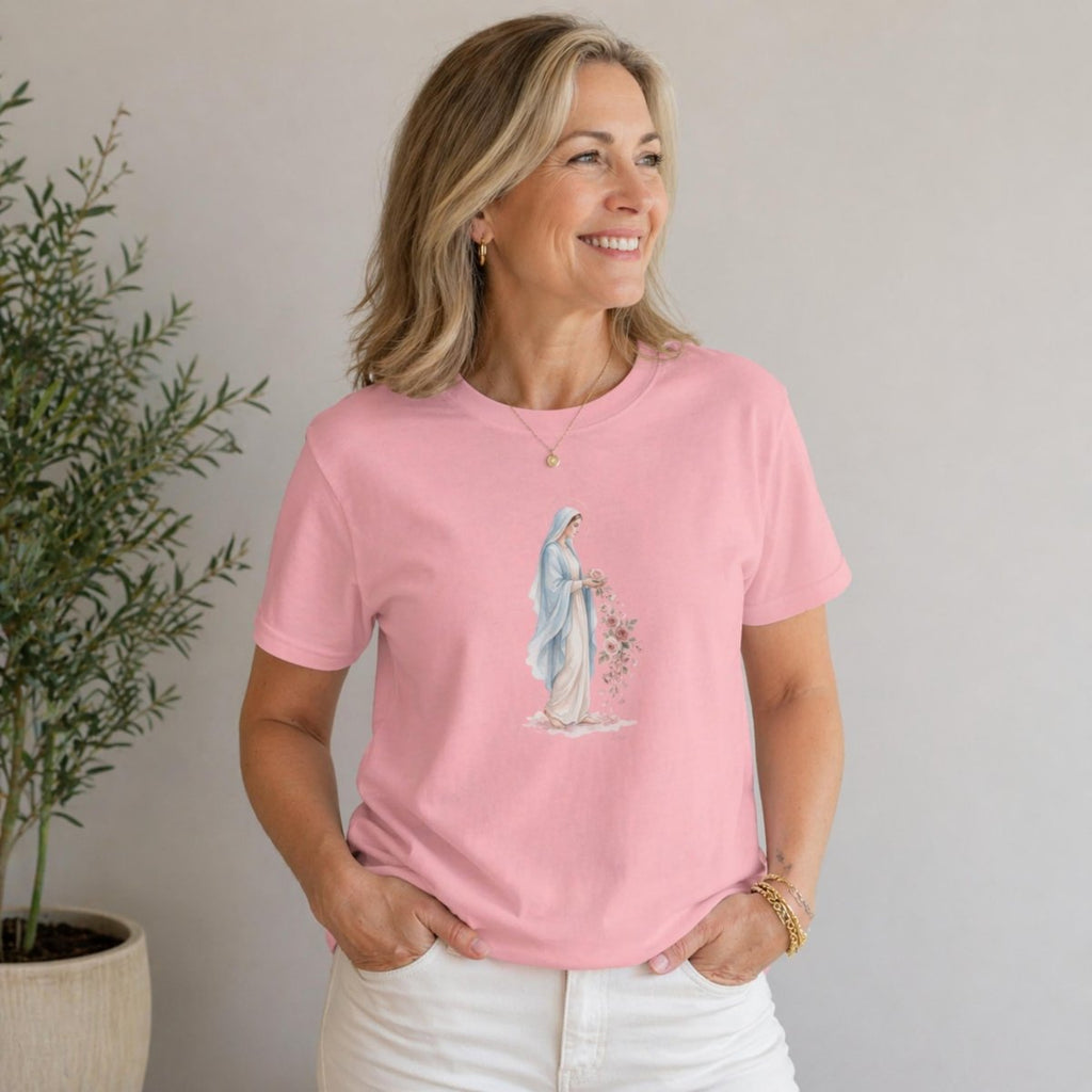 Virgin Mary - Grace in Bloom T-shirt - 18361808256789922540