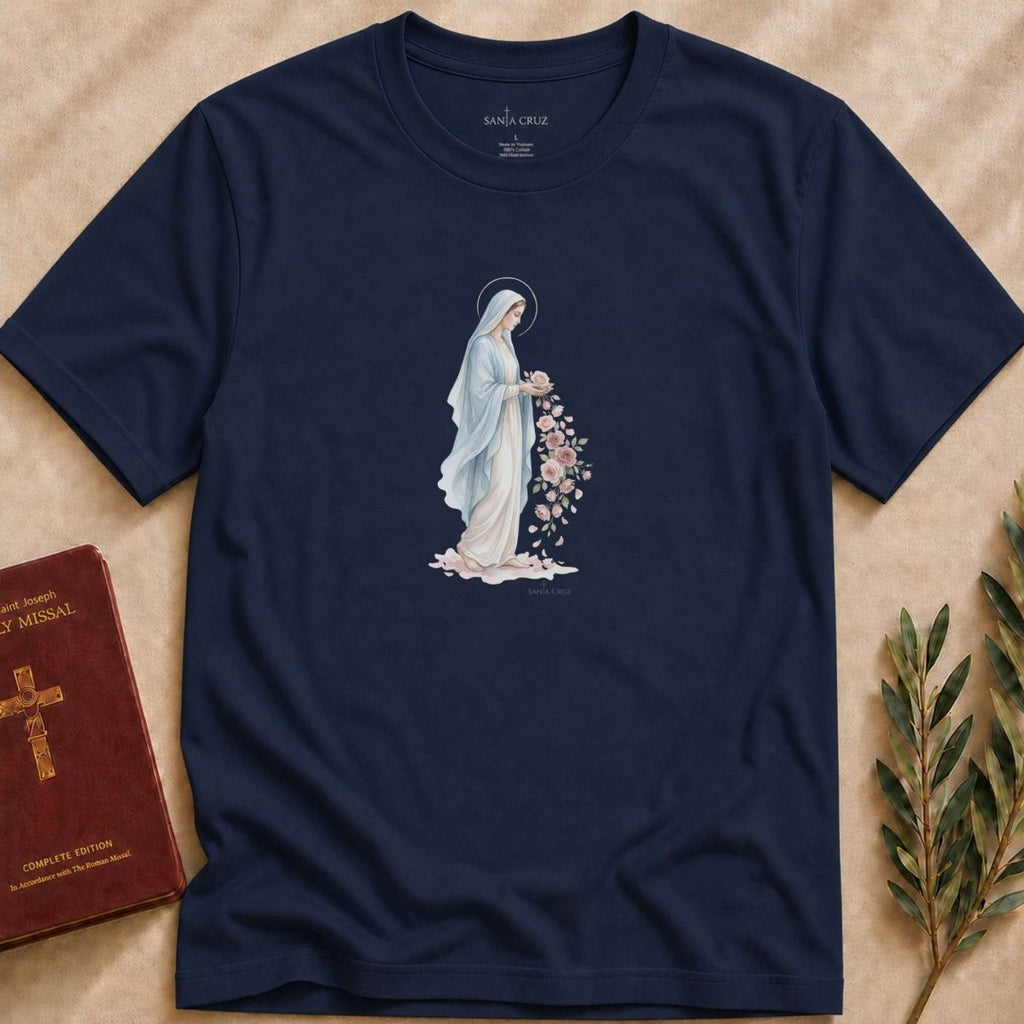 Virgin Mary - Grace in Bloom T-shirt - 33590669612968344889