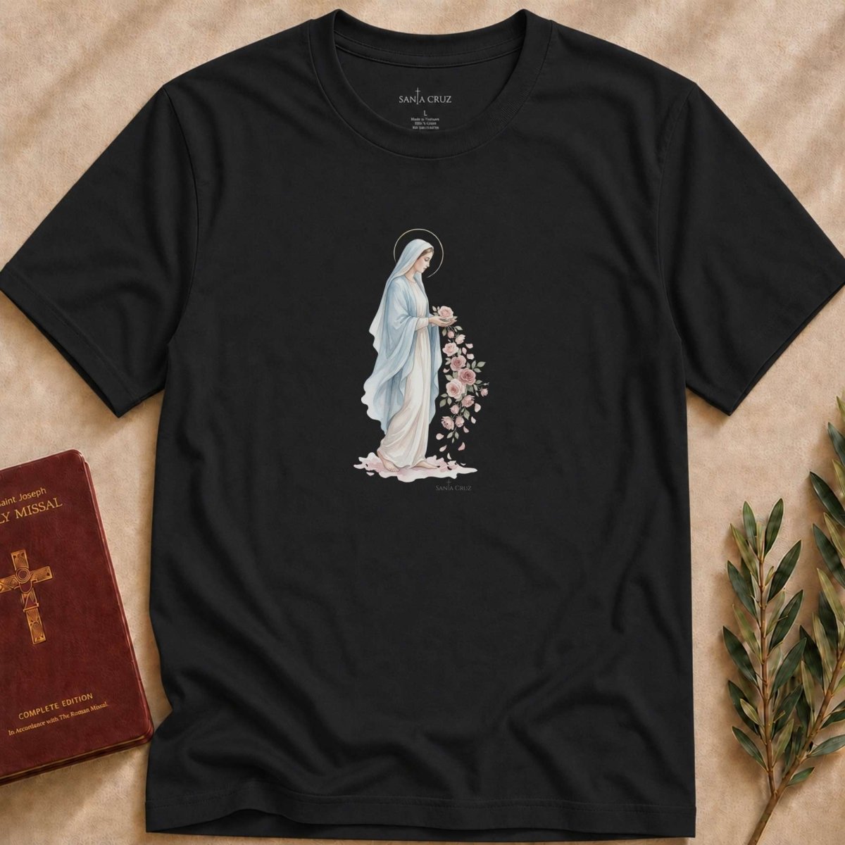 Virgin Mary - Grace in Bloom T-shirt - 18780070602524628315